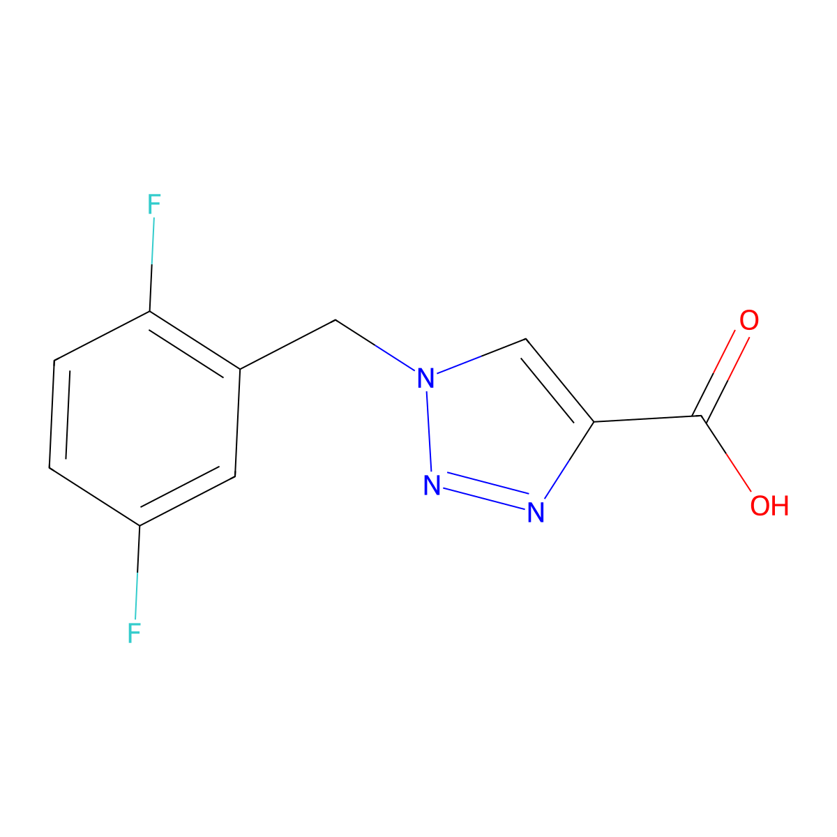 1-[(2,5-difluorophenyl)methyl]-1H-1,2,3-triazole-4-carboxylic acid molecular structure, CAS 1338663-72-1