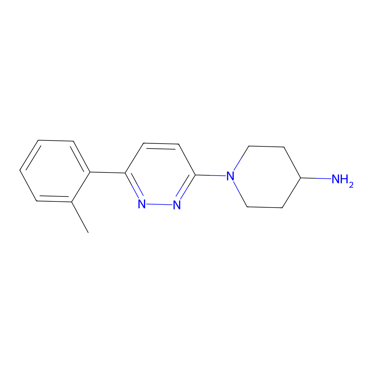 1-[6-(2-Methylphenyl)pyridazin-3-yl]piperidin-4-amine molecular structure, CAS 1338664-39-3