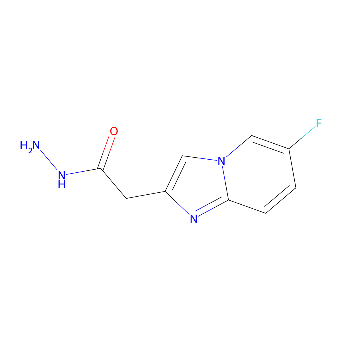 2-{6-Fluoroimidazo[1,2-a]pyridin-2-yl}acetohydrazide molecular structure, CAS 1338665-23-8