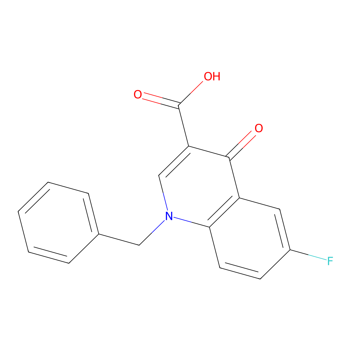 1-Benzyl-6-fluoro-4-oxo-1,4-dihydroquinoline-3-carboxylic acid molecular structure, CAS 1338665-48-7