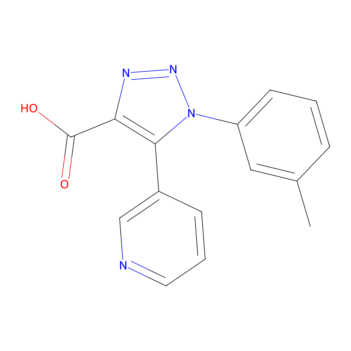 1-(3-methylphenyl)-5-pyridin-3-yl-1H-1,2,3-triazole-4-carboxylic acid molecular structure, CAS 1338666-29-7