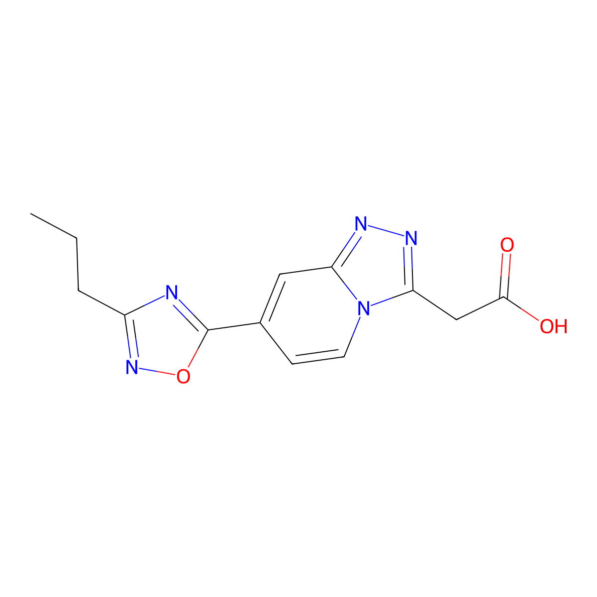 [7-(3-Propyl-1,2,4-oxadiazol-5-yl)[1,2,4]triazolo[4,3-a]pyridin-3-yl]acetic acid molecular structure, CAS 1338666-46-8