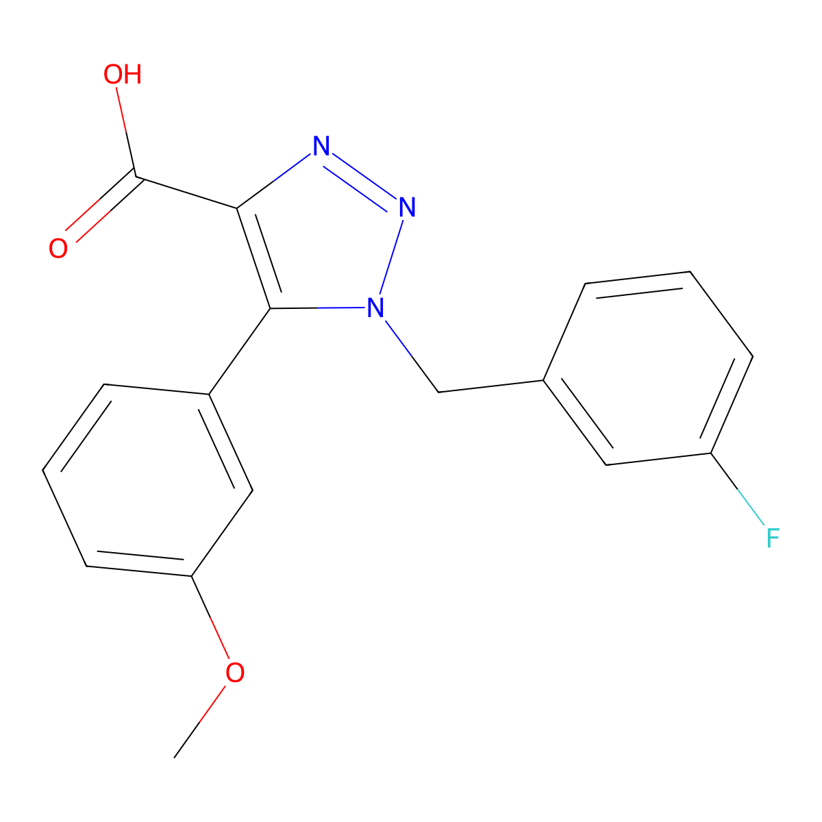 1-(3-fluorobenzyl)-5-(3-methoxyphenyl)-1H-1,2,3-triazole-4-carboxylic acid molecular structure, CAS 1338667-60-9