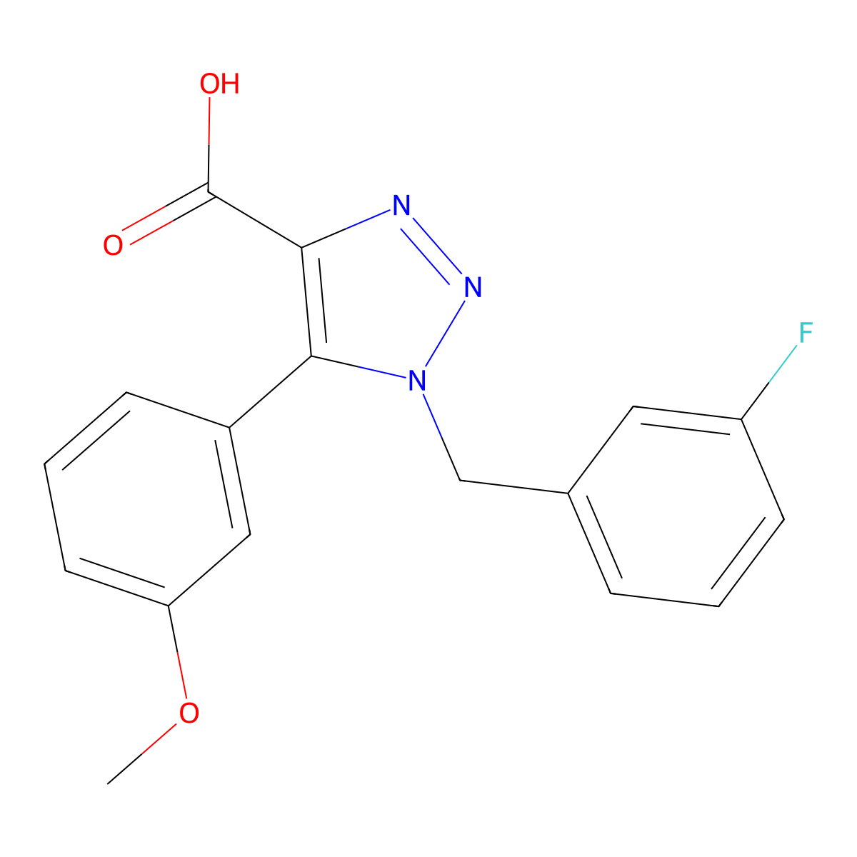 1-(3-fluorobenzyl)-5-(3-methoxyphenyl)-1H-1,2,3-triazole-4-carboxylic acid molecular structure, CAS 1338667-60-9