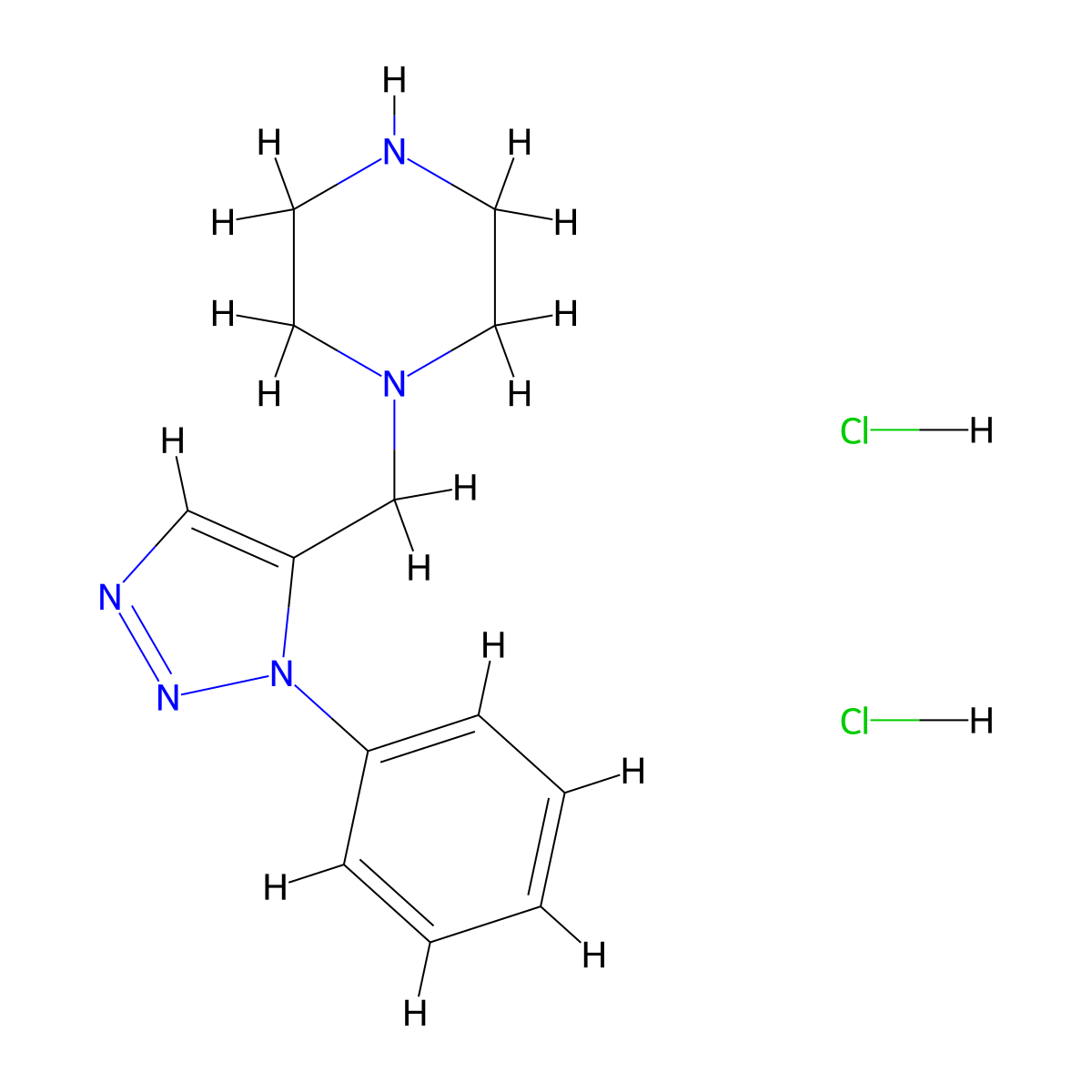 1-[(1-phenyl-1H-1,2,3-triazol-5-yl)methyl]piperazine dihydrochloride molecular structure, CAS 1338667-74-5
