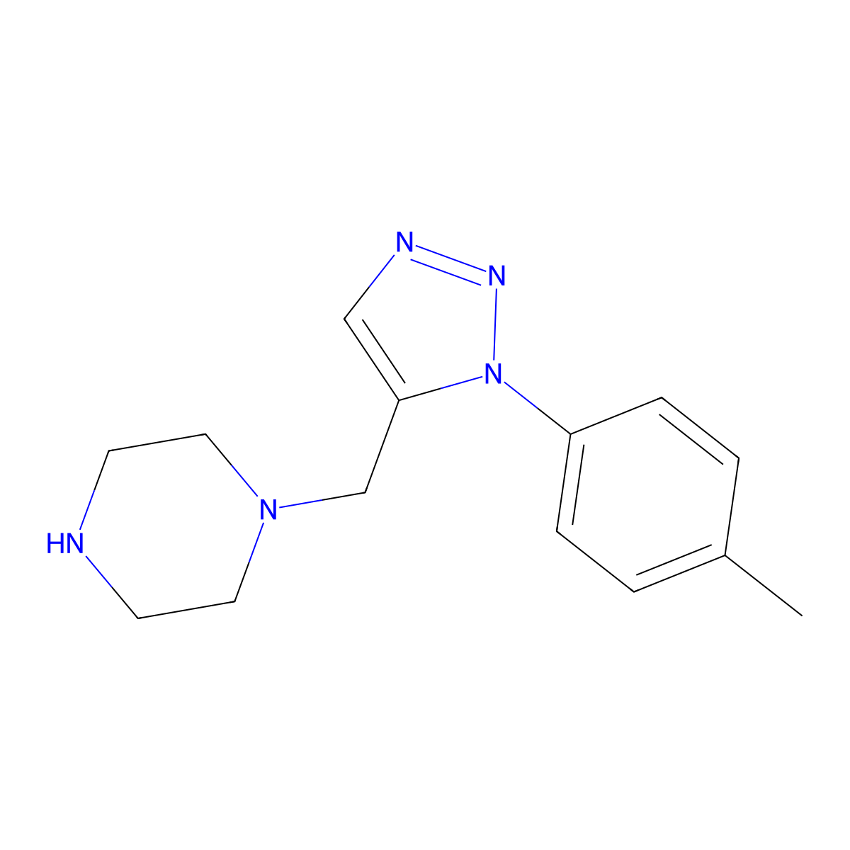 1-{[1-(4-methylphenyl)-1H-1,2,3-triazol-5-yl]methyl}piperazine molecular structure, CAS 1338667-80-3