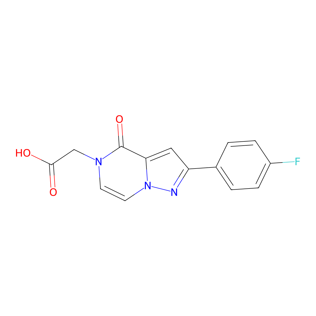 [2-(4-fluorophenyl)-4-oxopyrazolo[1,5-a]pyrazin-5(4H)-yl]acetic acid molecular structure, CAS 1338670-00-0
