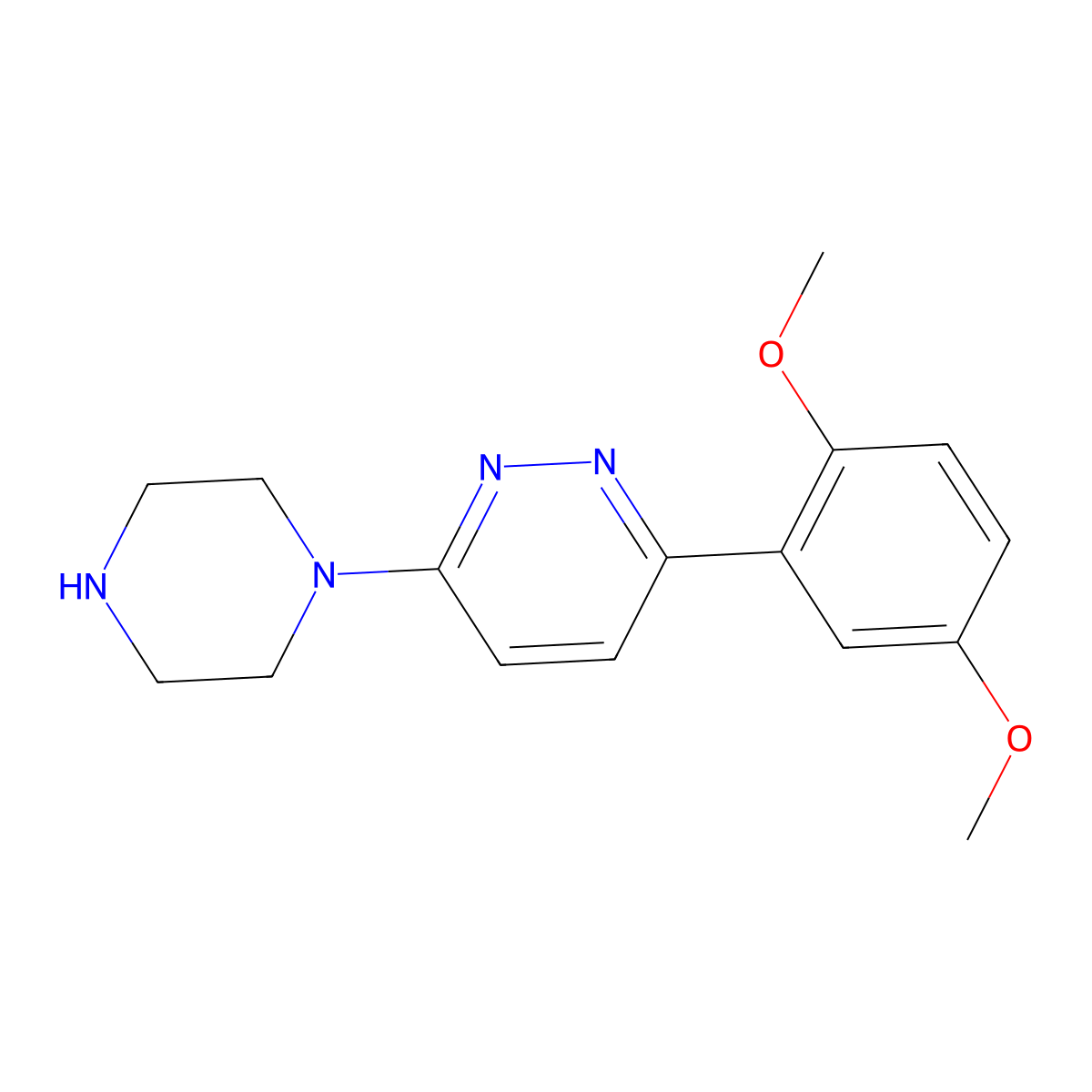 3-(2,5-Dimethoxyphenyl)-6-piperazin-1-ylpyridazine molecular structure, CAS 1338671-24-1