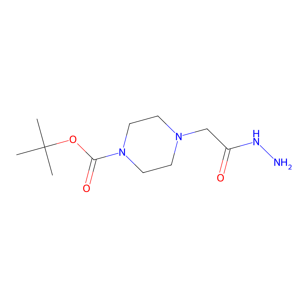 Tert-butyl 4-(2-hydrazino-2-oxoethyl)piperazine-1-carboxylate molecular structure, CAS 1338673-52-1