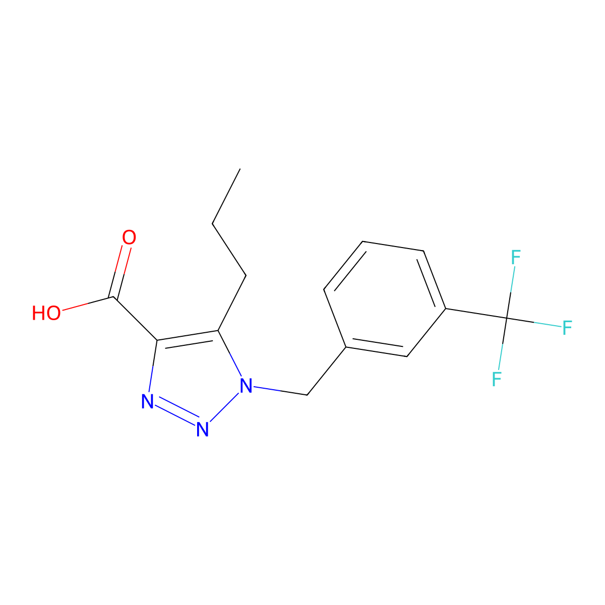 5-propyl-1-[3-(trifluoromethyl)benzyl]-1H-1,2,3-triazole-4-carboxylic acid molecular structure, CAS 1338674-13-7