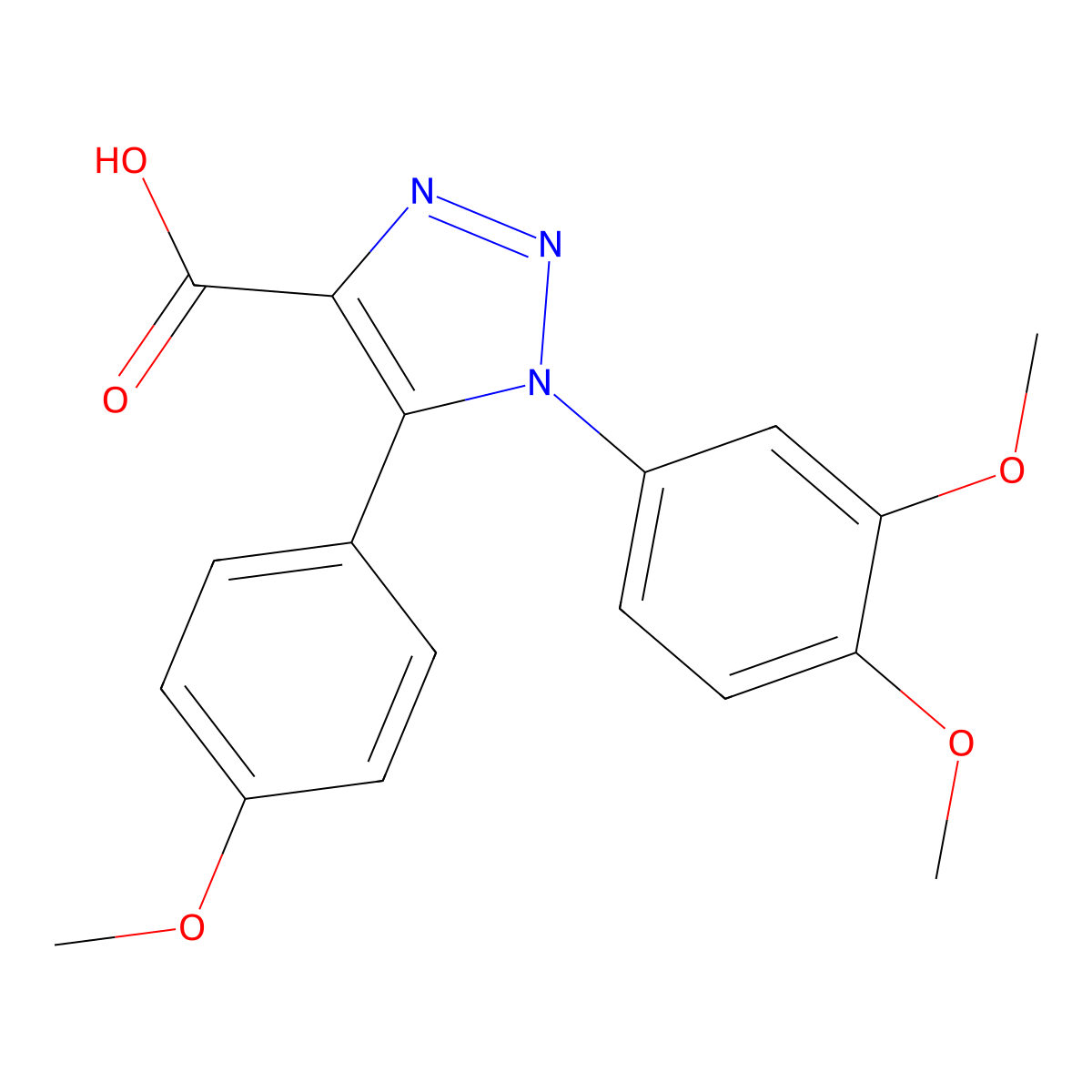 1-(3,4-dimethoxyphenyl)-5-(4-methoxyphenyl)-1H-1,2,3-triazole-4-carboxylic acid molecular structure, CAS 1338675-53-8