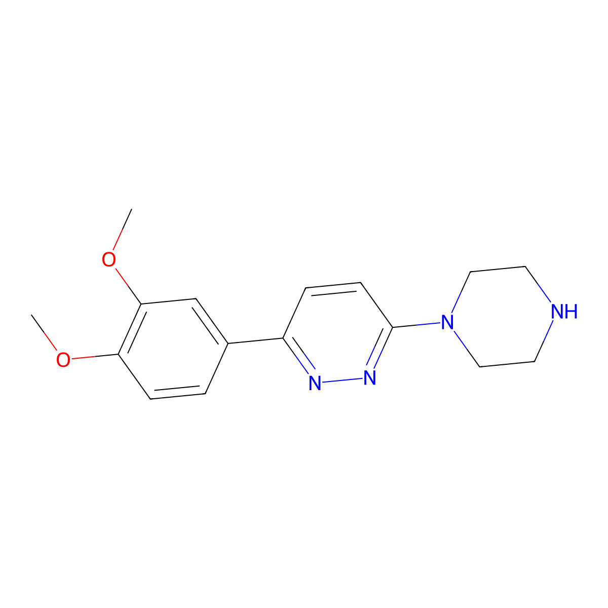 3-(3,4-Dimethoxyphenyl)-6-(piperazin-1-yl)pyridazine molecular structure, CAS 1338678-88-8