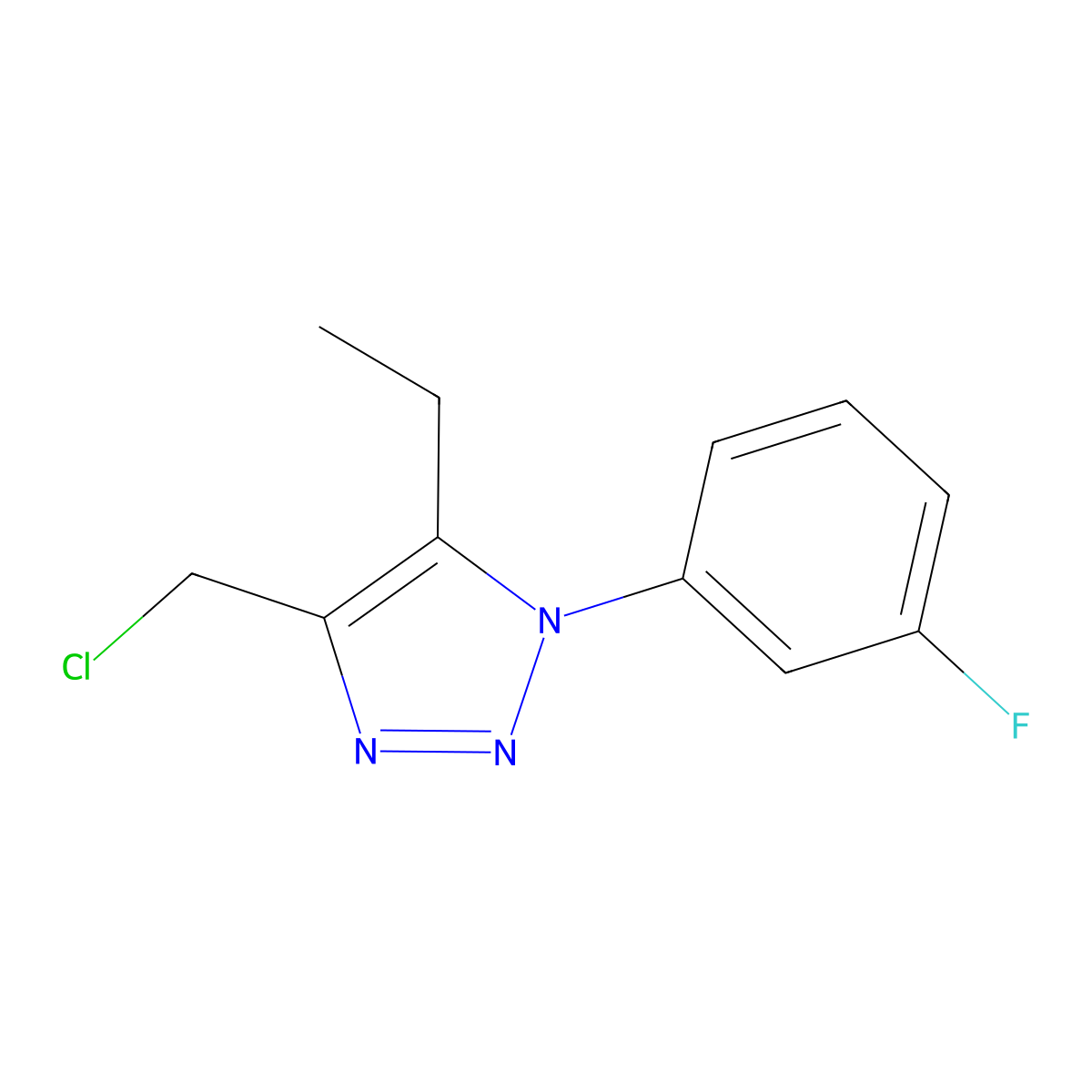 4-(chloromethyl)-5-ethyl-1-(3-fluorophenyl)-1H-1,2,3-triazole molecular structure, CAS 1338679-27-8