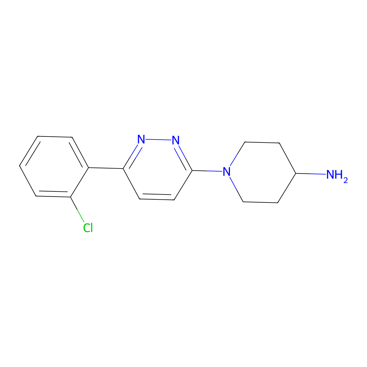 1-[6-(2-Chlorophenyl)pyridazin-3-yl]piperidin-4-amine molecular structure, CAS 1338681-00-7