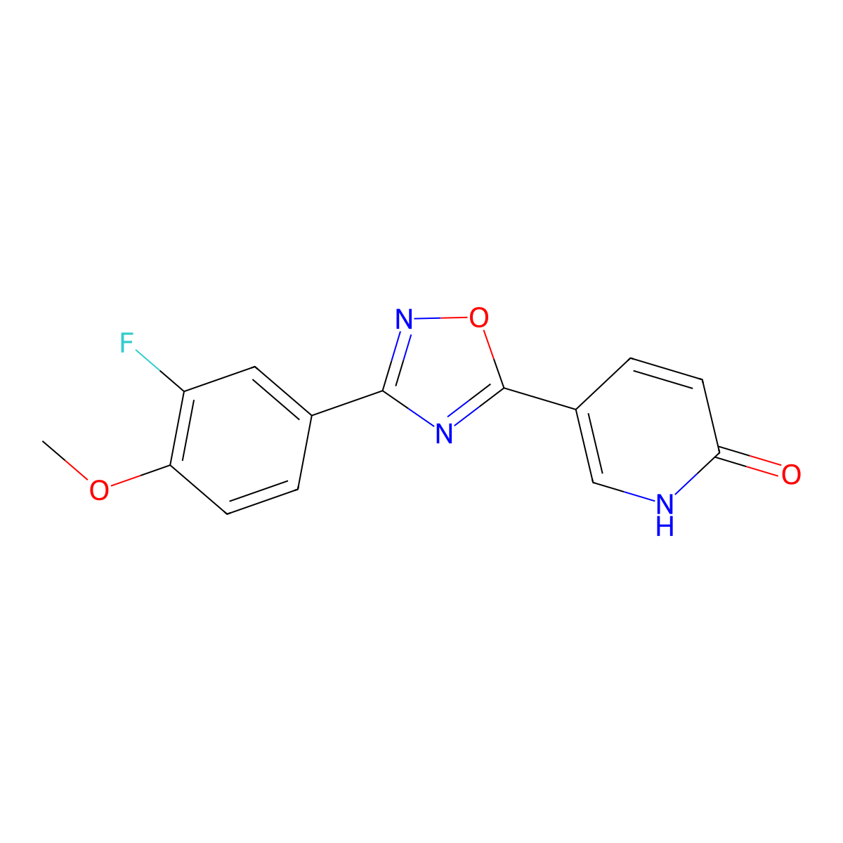 5-[3-(3-fluoro-4-methoxyphenyl)-1,2,4-oxadiazol-5-yl]pyridin-2(1H)-one molecular structure, CAS 1338681-21-2