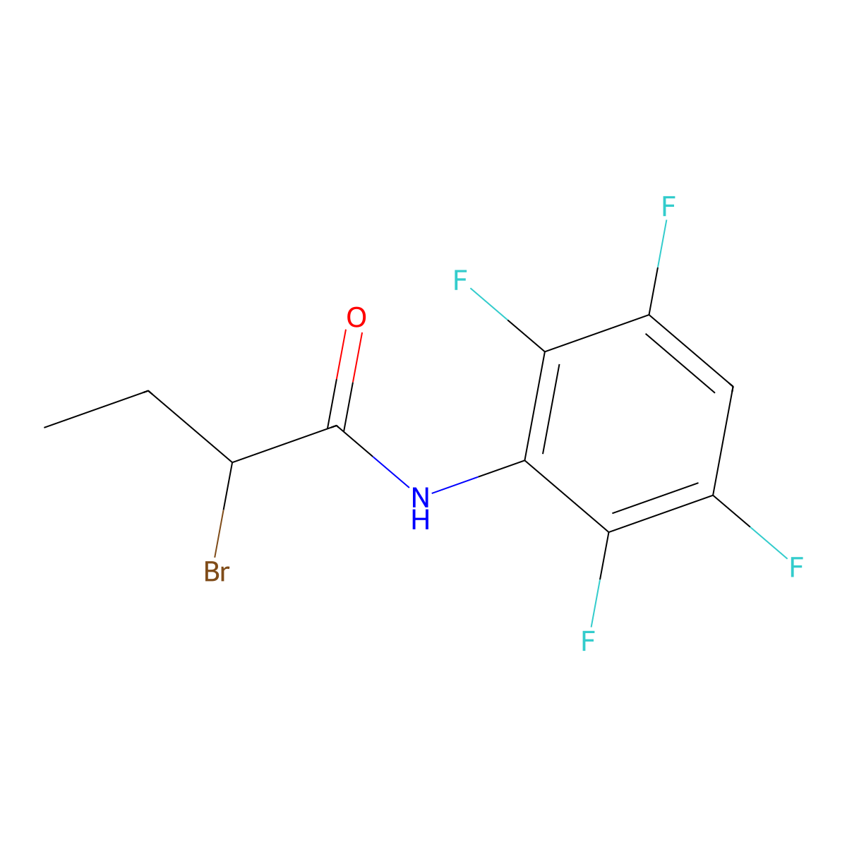 2-Bromo-N-(2,3,5,6-tetrafluorophenyl)butanamide molecular structure, CAS 1338681-84-7