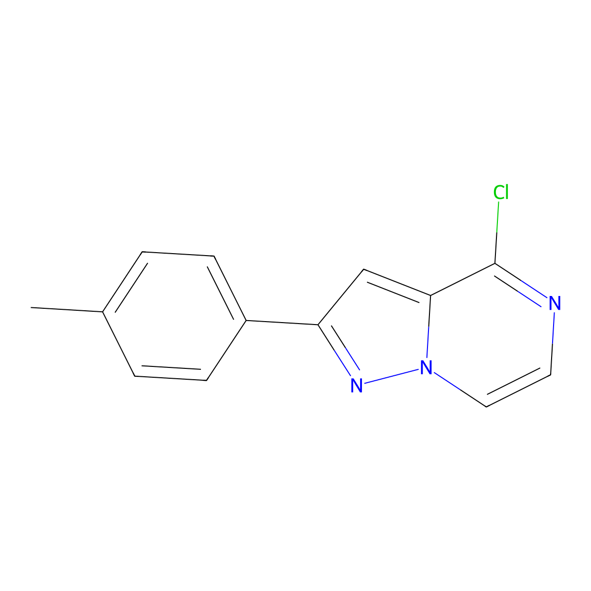 4-Chloro-2-(4-methylphenyl)pyrazolo[1,5-a]pyrazine molecular structure, CAS 1338681-94-9