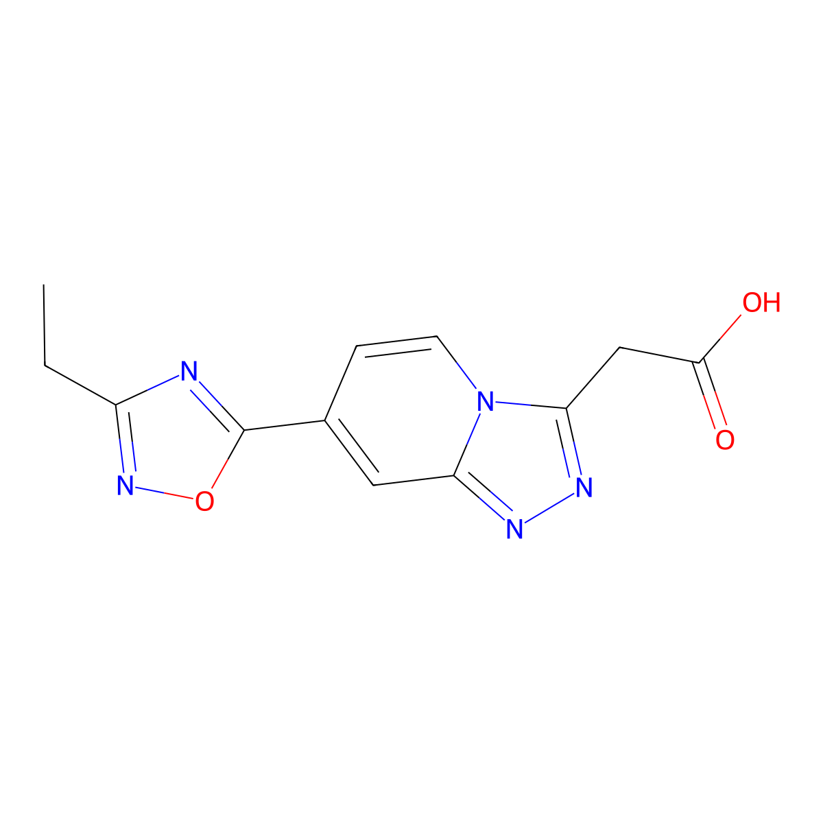 [7-(3-Ethyl-1,2,4-oxadiazol-5-yl)[1,2,4]triazolo[4,3-a]pyridin-3-yl]acetic acid molecular structure, CAS 1338682-10-2