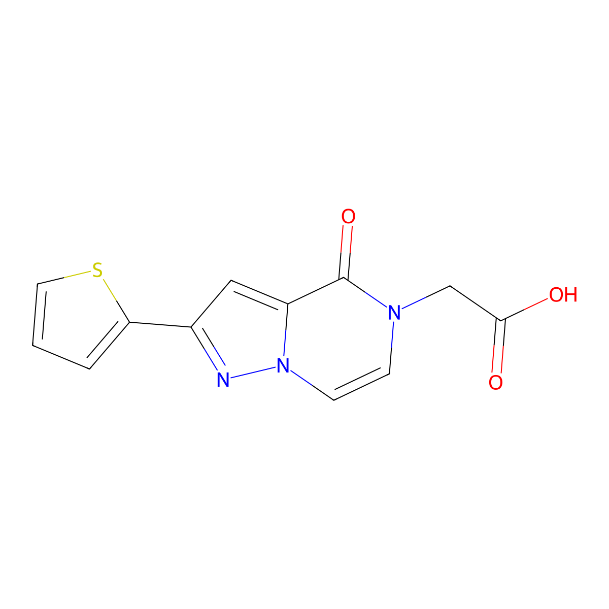 2-[4-oxo-2-(2-thienyl)pyrazolo[1,5-a]pyrazin-5(4H)-yl]acetic acid molecular structure, CAS 1338682-13-5