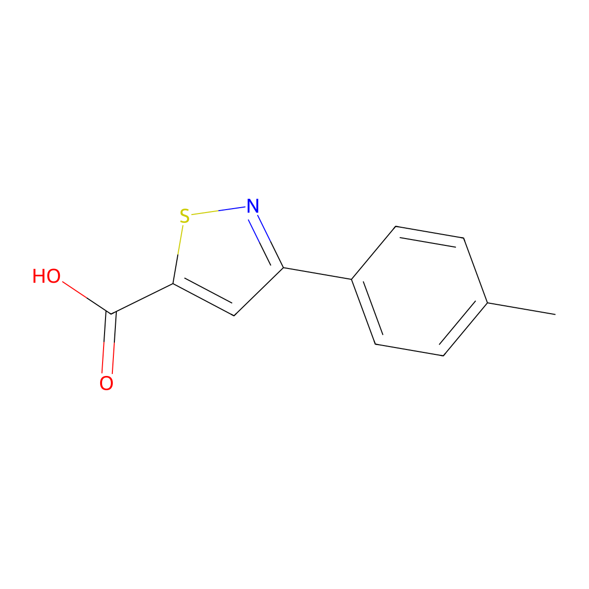 3-(p-Tolyl)isothiazole-5-carboxylic acid molecular structure, CAS 1338682-63-5