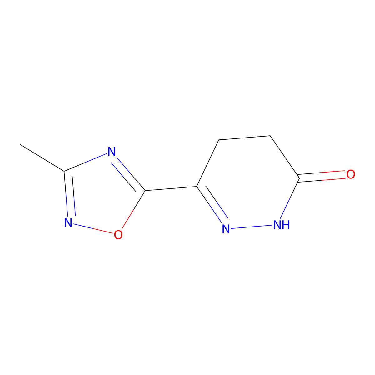 6-(3-methyl-1,2,4-oxadiazol-5-yl)-4,5-dihydropyridazin-3(2H)-one molecular structure, CAS 1338682-74-8