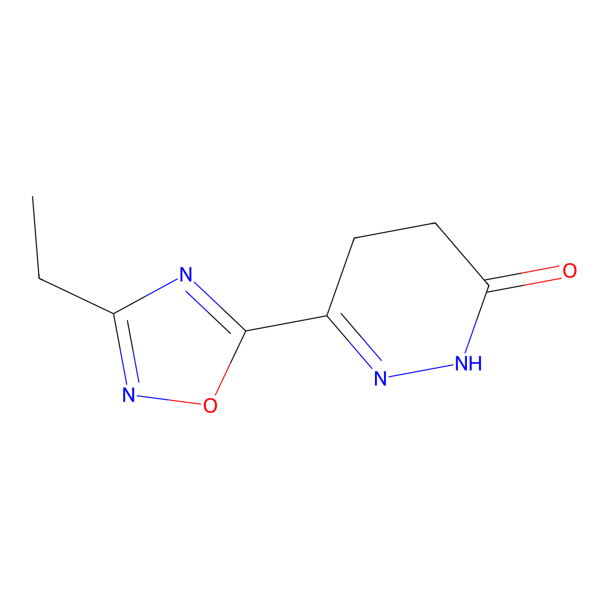 6-(3-Ethyl-1,2,4-oxadiazol-5-yl)-2,3,4,5-tetrahydropyridazin-3-one molecular structure, CAS 1338682-76-0