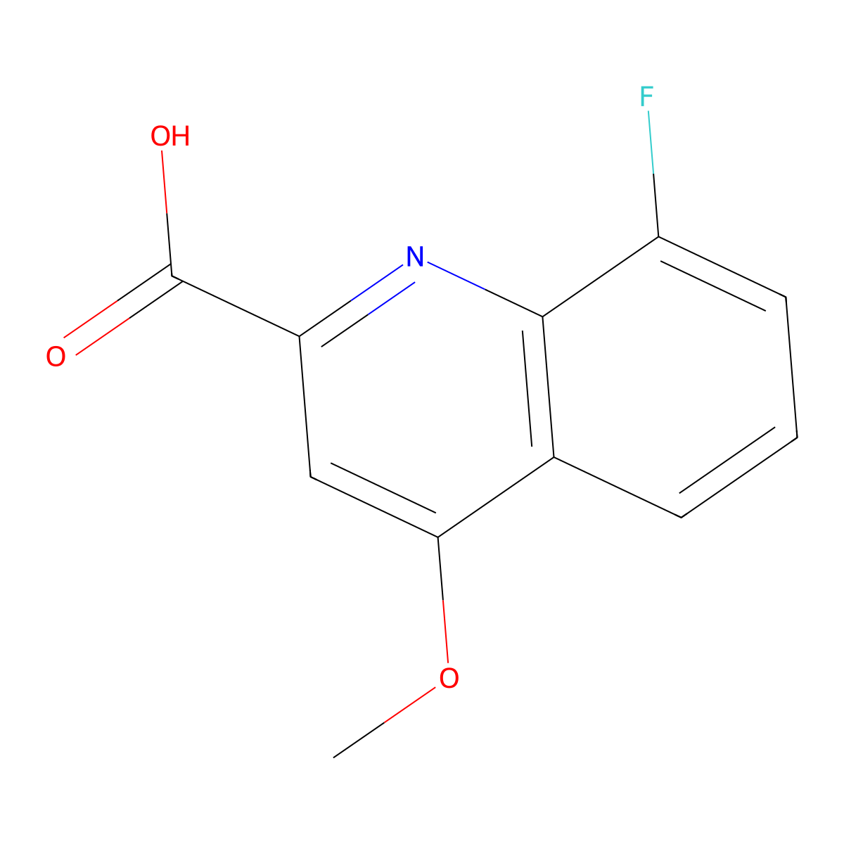 8-Fluoro-4-methoxyquinoline-2-carboxylic acid molecular structure, CAS 1338683-24-1