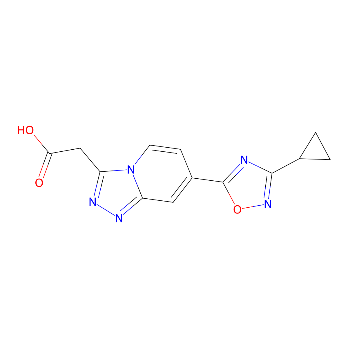 2-[7-(3-Cyclopropyl-1,2,4-oxadiazol-5-yl)[1,2,4]triazolo[4,3-a]pyridin-3-yl]acetic acid molecular structure, CAS 1338683-29-6