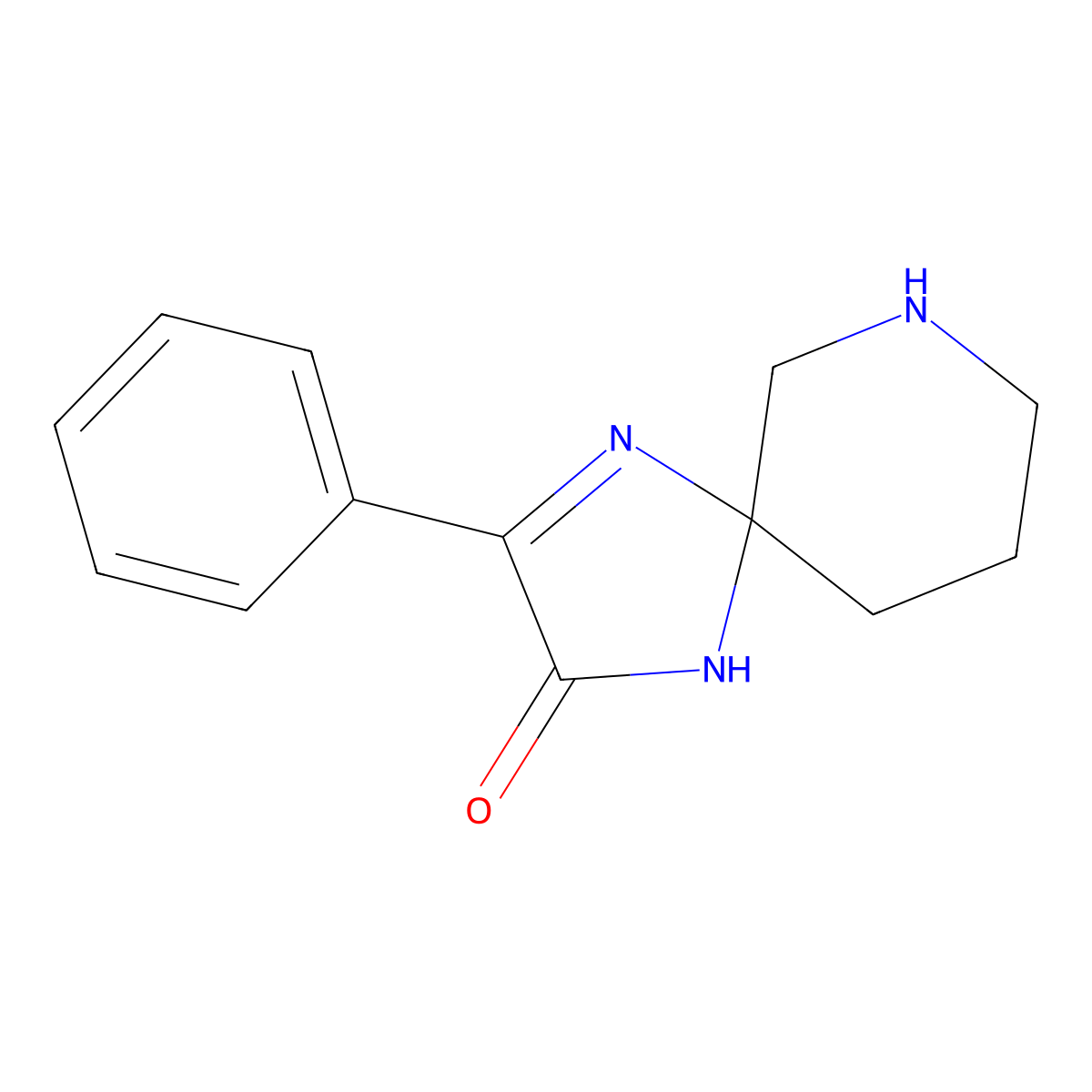 3-Phenyl-1,4,7-triazaspiro[4.5]dec-3-en-2-one molecular structure, CAS 1338683-56-9