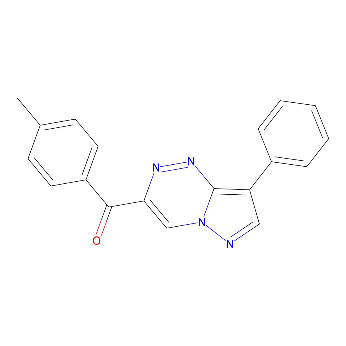 (8-Phenylpyrazolo[5,1-c][1,2,4]triazin-3-yl)(p-tolyl)methanone molecular structure, CAS 1338687-81-2