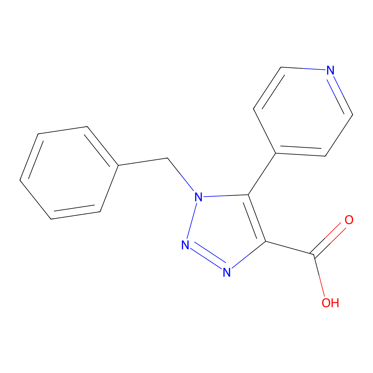 1-benzyl-5-pyridin-4-yl-1H-1,2,3-triazole-4-carboxylic acid molecular structure, CAS 1338688-22-4