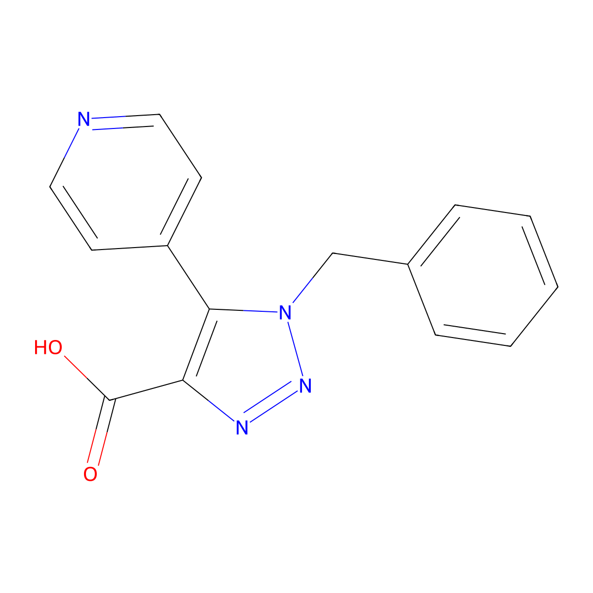 1-benzyl-5-pyridin-4-yl-1H-1,2,3-triazole-4-carboxylic acid molecular structure, CAS 1338688-22-4