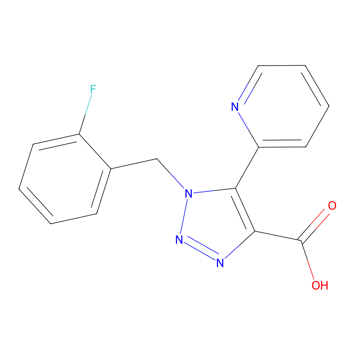 1-(2-fluorobenzyl)-5-(pyridin-2-yl)-1H-1,2,3-triazole-4-carboxylic acid molecular structure, CAS 1338689-81-8
