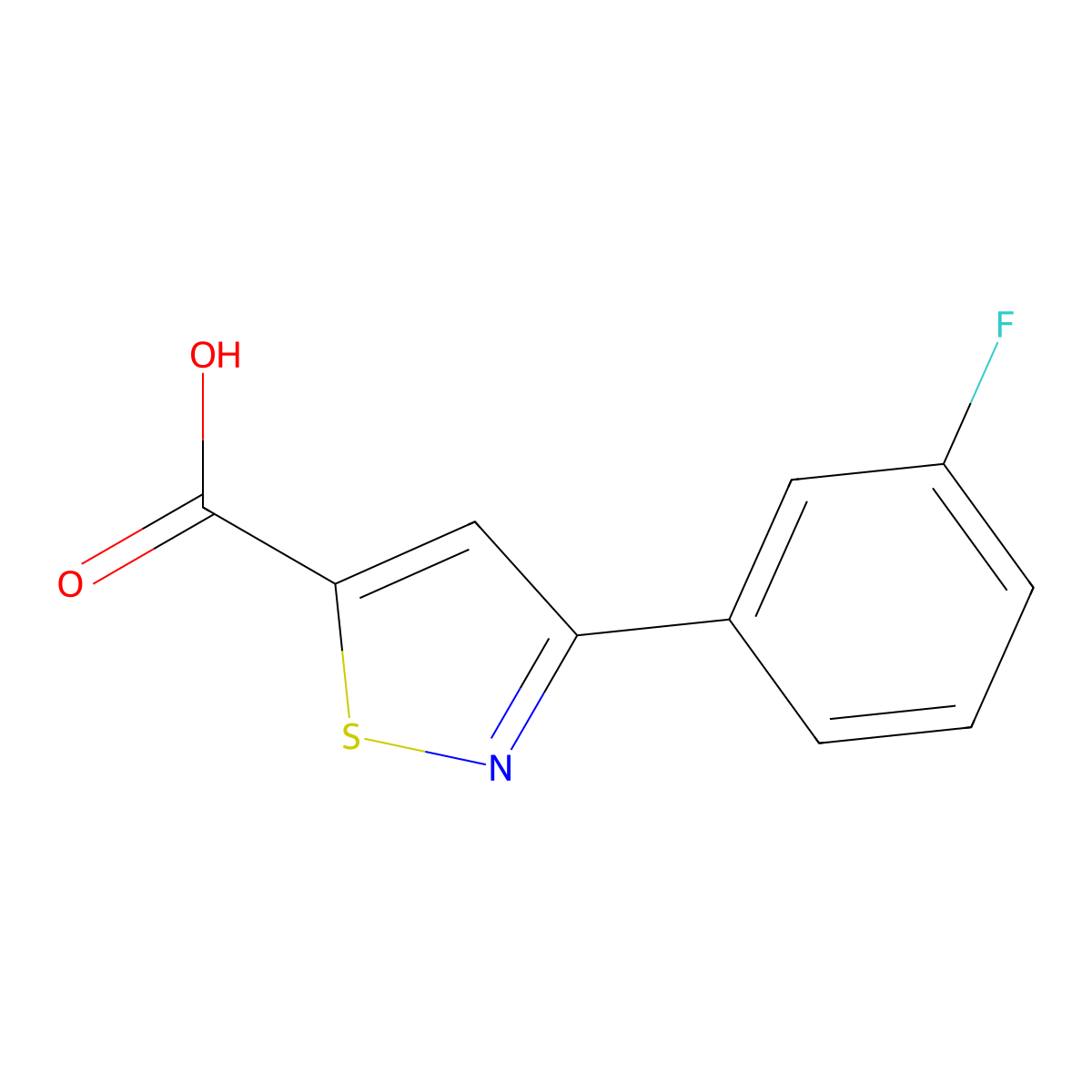 3-(3-Fluorophenyl)isothiazole-5-carboxylic acid molecular structure, CAS 1338689-93-2