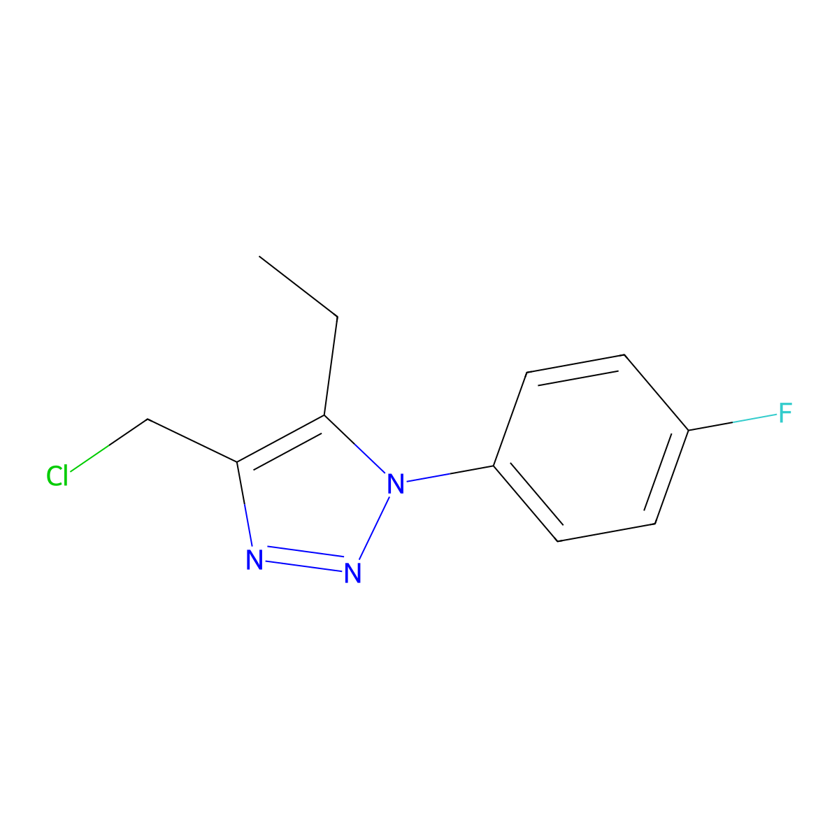 4-(chloromethyl)-5-ethyl-1-(4-fluorophenyl)-1H-1,2,3-triazole molecular structure, CAS 1338690-03-1