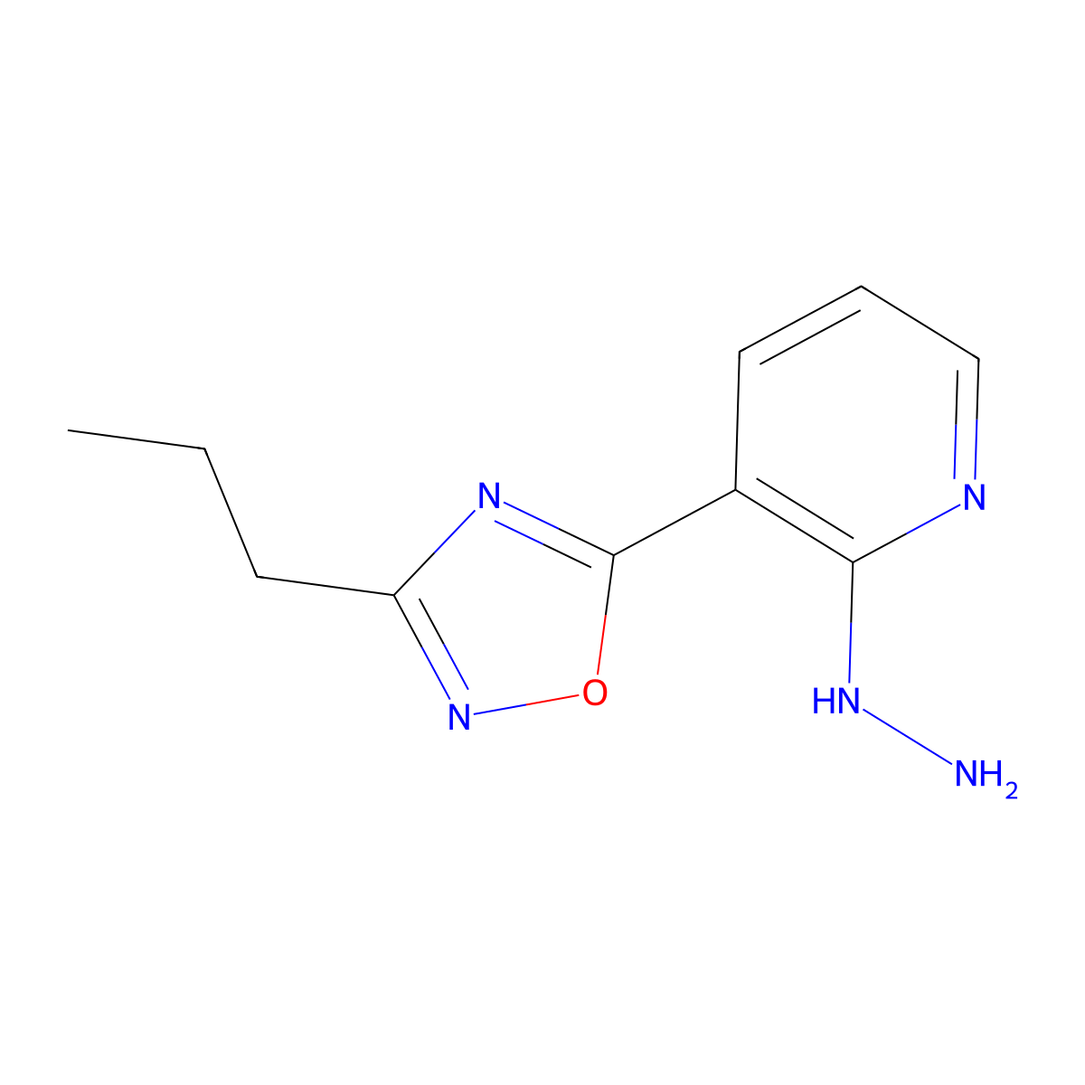 2-Hydrazinyl-3-(3-propyl-1,2,4-oxadiazol-5-yl)pyridine molecular structure, CAS 1338690-48-4