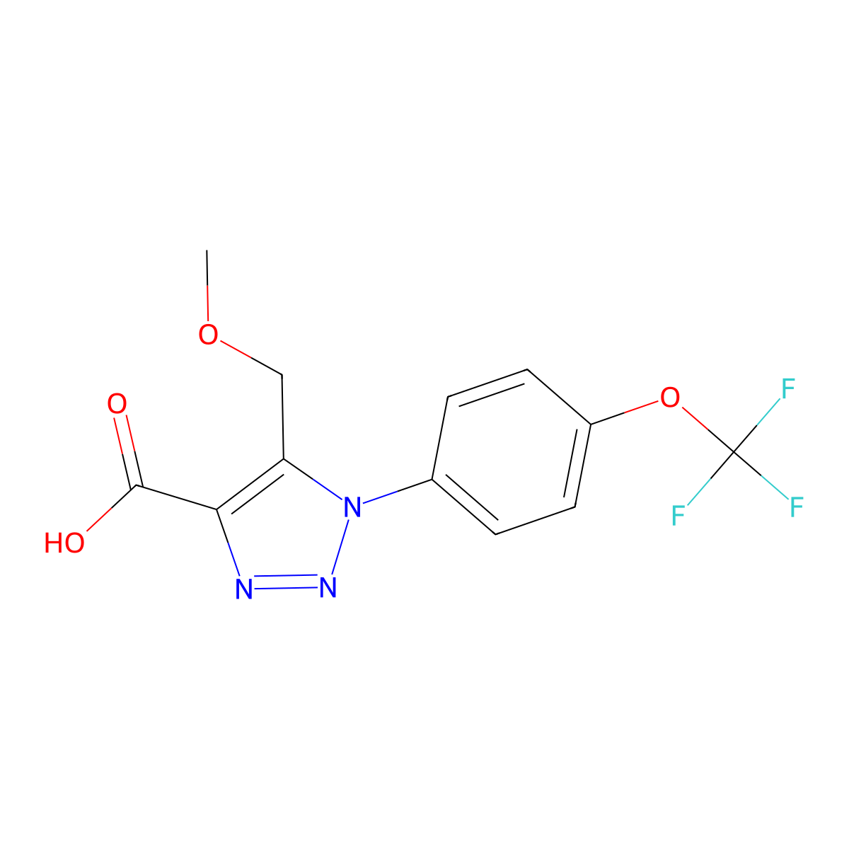 5-(methoxymethyl)-1-[4-(trifluoromethoxy)phenyl]-1H-1,2,3-triazole-4-carboxylic acid molecular structure, CAS 1338690-54-2