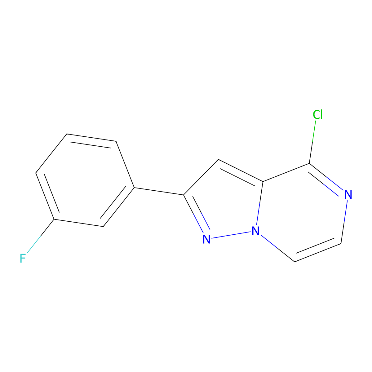 4-Chloro-2-(3-fluorophenyl)pyrazolo[1,5-a]pyrazine molecular structure, CAS 1338690-83-7