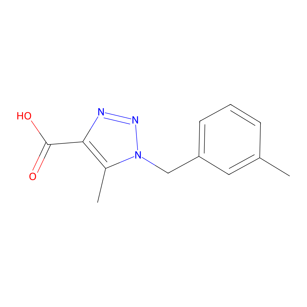5-methyl-1-(3-methylbenzyl)-1H-1,2,3-triazole-4-carboxylic acid molecular structure, CAS 1338690-89-3
