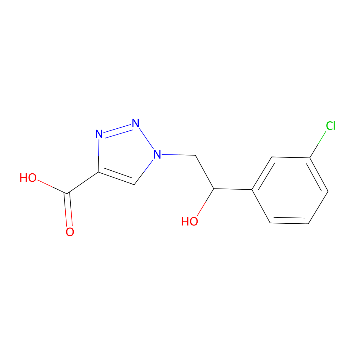 1-[2-(3-chlorophenyl)-2-hydroxyethyl]-1H-1,2,3-triazole-4-carboxylic acid molecular structure, CAS 1338691-83-0