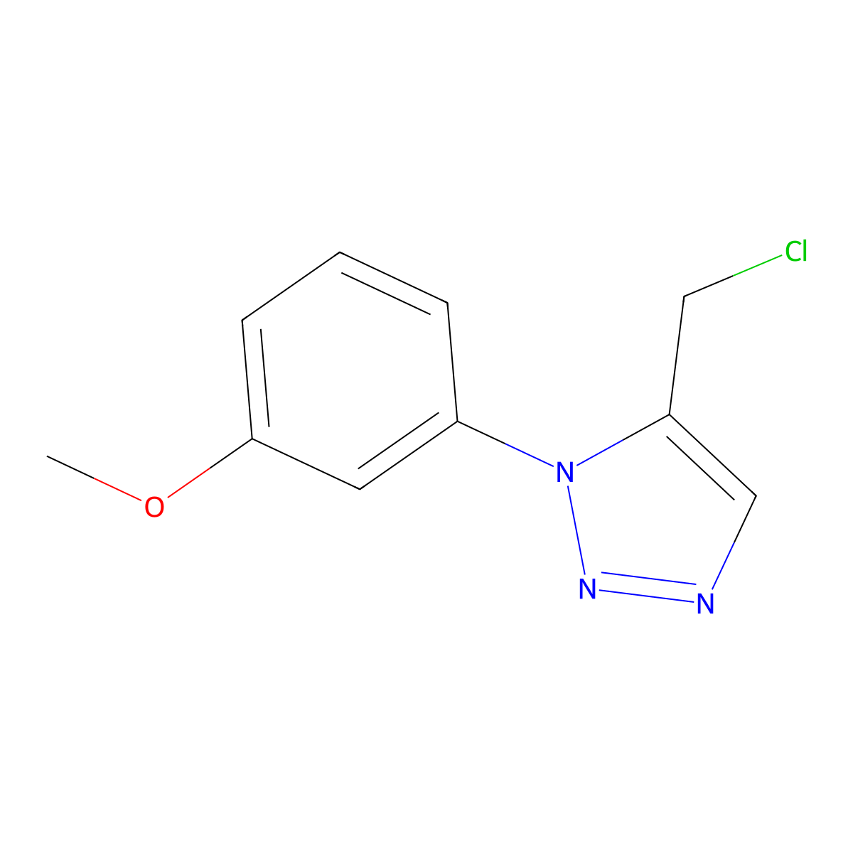 5-(chloromethyl)-1-(3-methoxyphenyl)-1H-1,2,3-triazole molecular structure, CAS 1338692-34-4