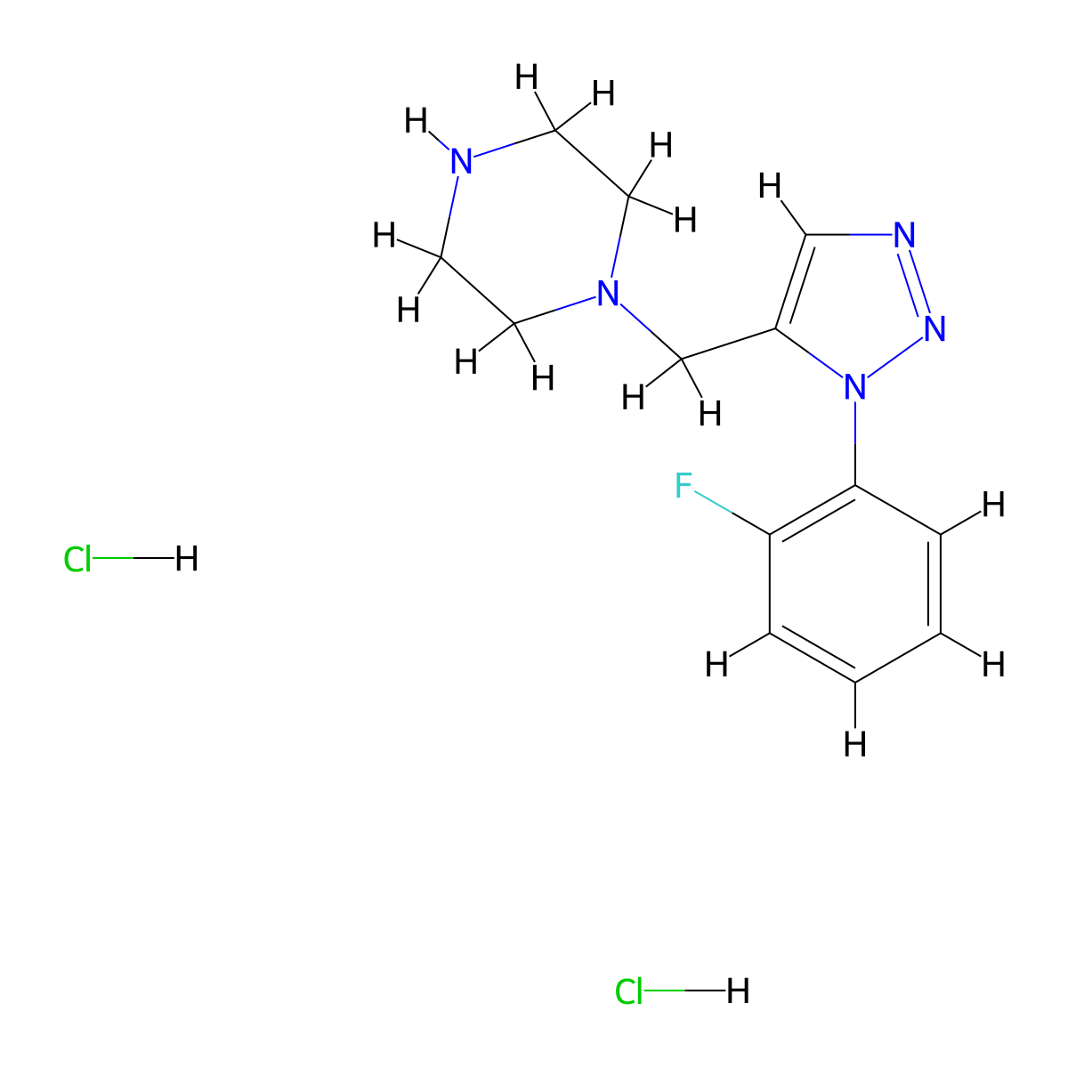1-{[1-(2-fluorophenyl)-1H-1,2,3-triazol-5-yl]methyl}piperazine dihydrochloride molecular structure, CAS 1338692-39-9