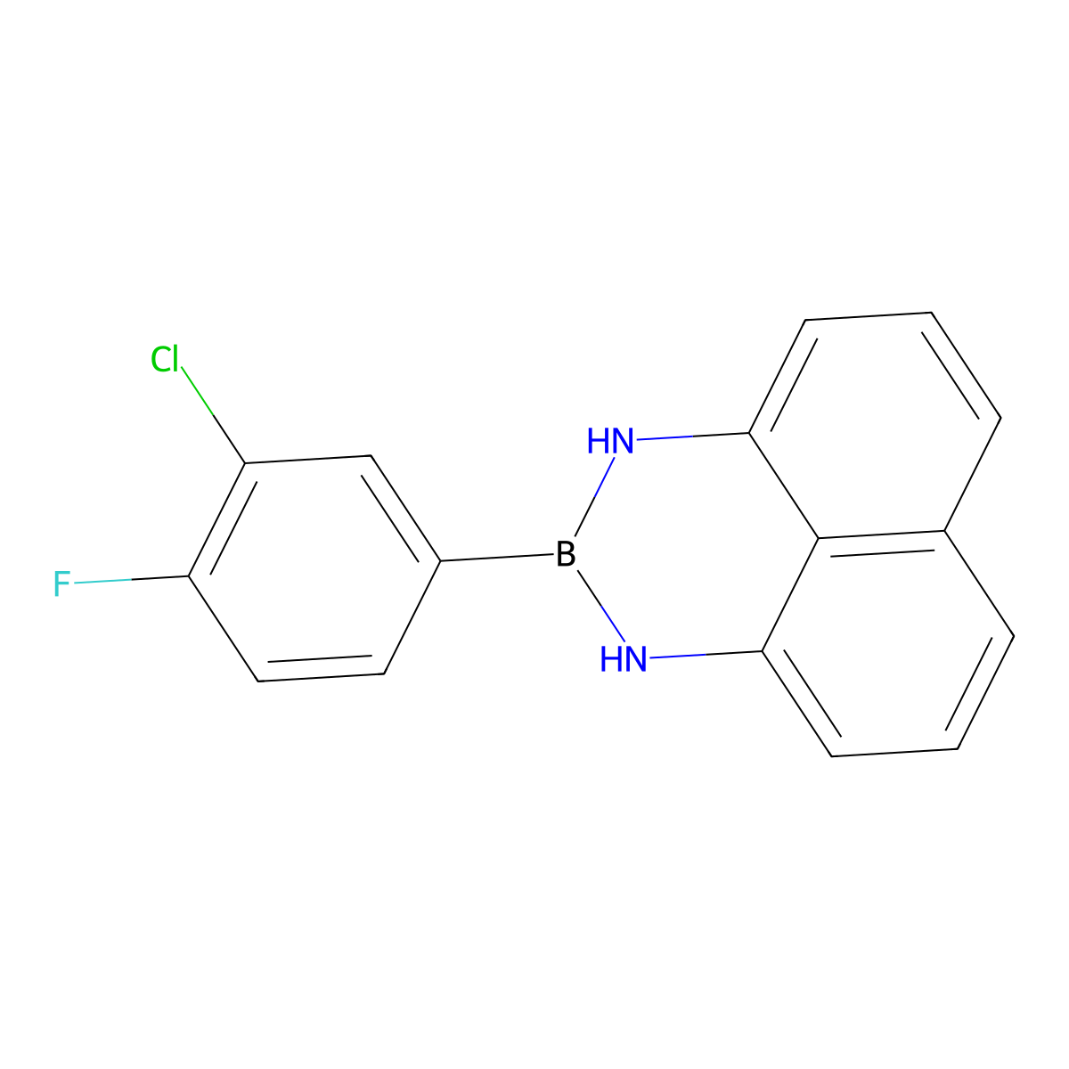 2-(3-Chloro-4-fluorophenyl)-2,3-dihydro-1H-naphtho[1,8-de][1,3,2]diazaborinine molecular structure, CAS 1338697-45-2