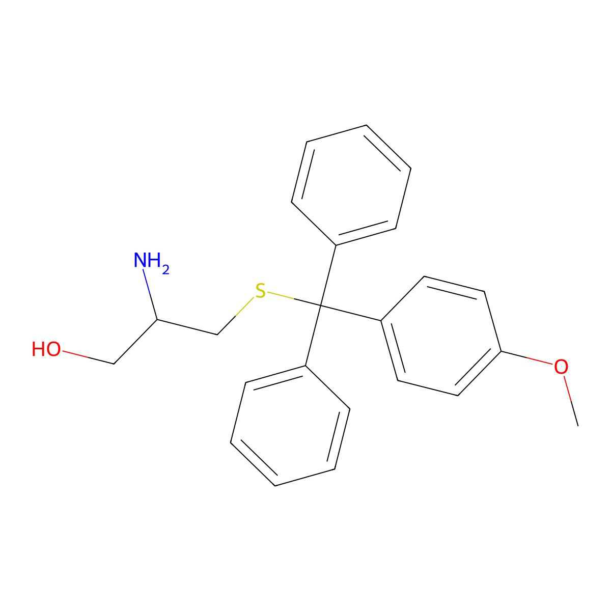 (2R)-2-amino-3-[(4-methoxyphenyl)-diphenylmethyl]sulfanylpropan-1-ol molecular structure, CAS 1338701-15-7