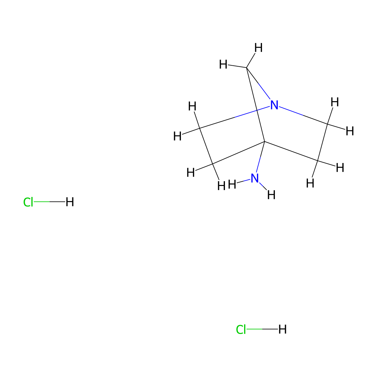 1-Azabicyclo[2.2.1]heptan-4-amine dihydrochloride molecular structure, CAS 1338705-69-3