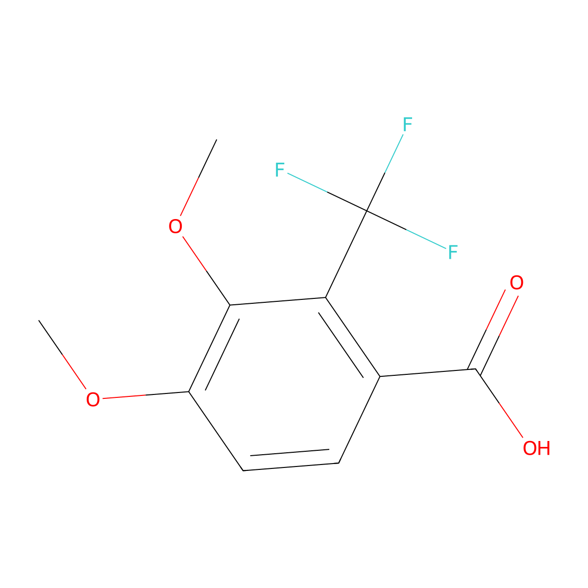 3,4-Dimethoxy-2-(trifluoromethyl)benzoic acid molecular structure, CAS 1338709-29-7