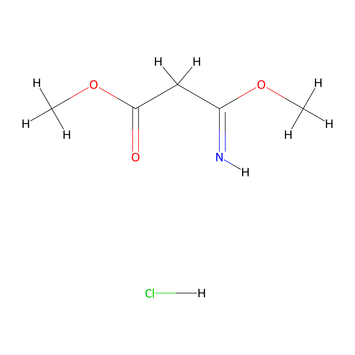 Methyl 3-imino-3-methoxypropanoate hydrochloride molecular structure, CAS 133871-48-4