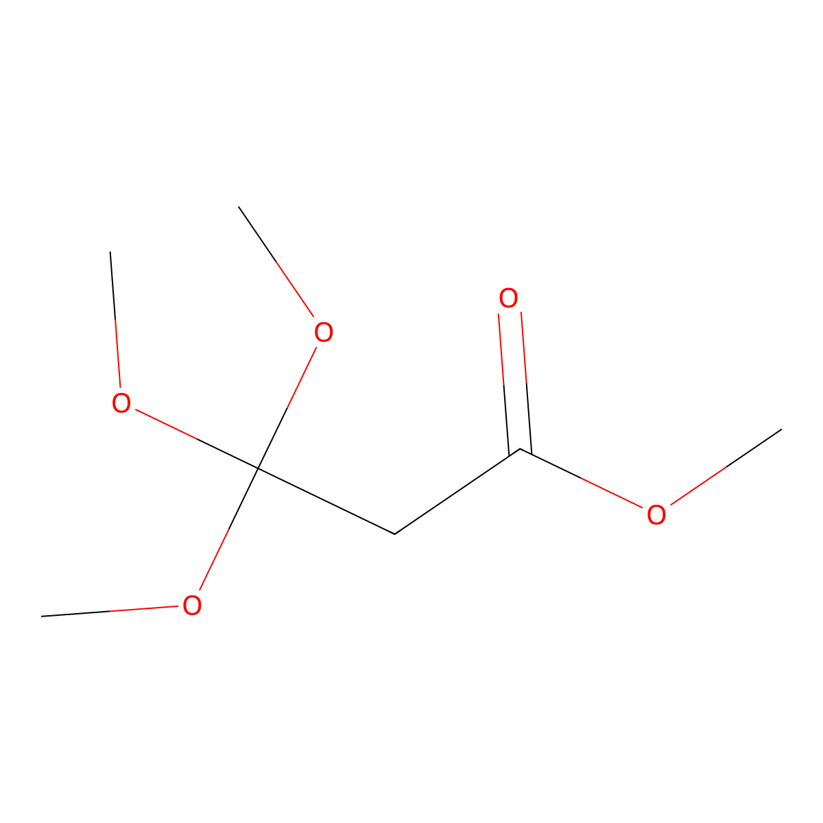 Methyl 3,3,3-trimethoxypropionate molecular structure, CAS 133871-52-0