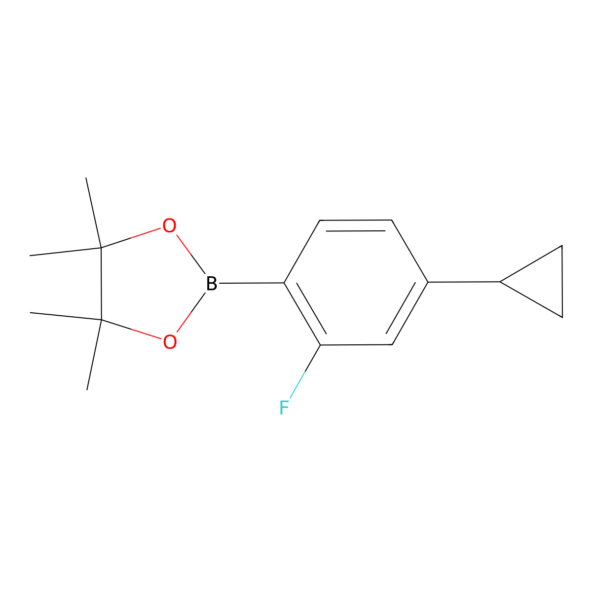 2-Fluoro-4-(cyclopropyl)phenylboronic acid pinacol ester molecular structure, CAS 1338718-13-0
