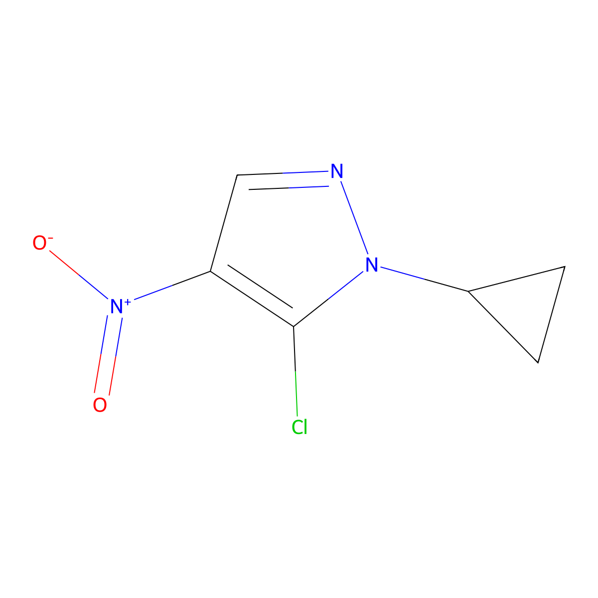 5-Chloro-1-cyclopropyl-4-nitro-1H-pyrazole molecular structure, CAS 1338718-38-9